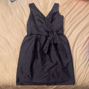navy blue mini dress with bow, alfred sung, size 16